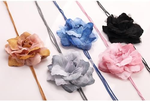 2 Pcs Decorative Curtain Tiebacks with Flower Design Grey