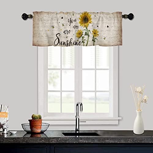 Sunflower Curtains Kitchen Valance 54x18 Rod Pocket