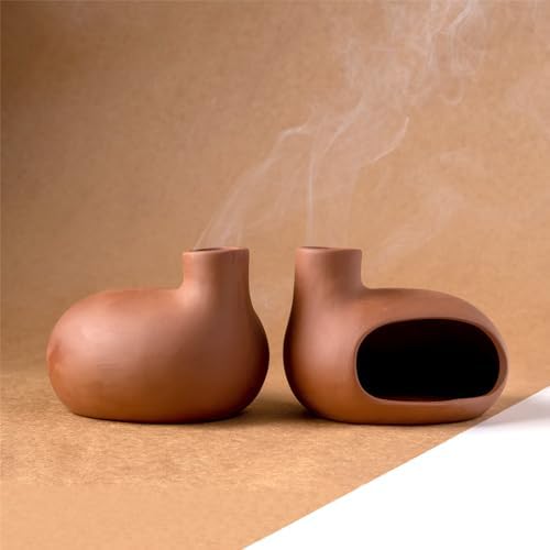Terracotta Palo Santo Holder - Modern Chiminea Incense Burner