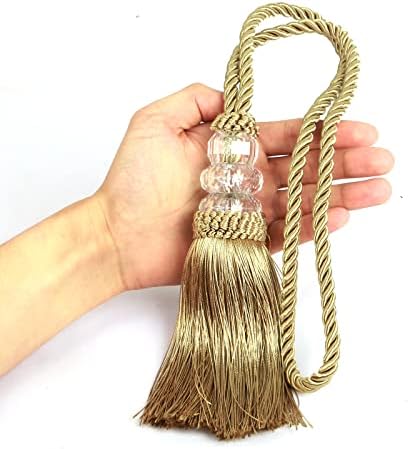 Curtain Tiebacks with Tassel Gold 2 Pack