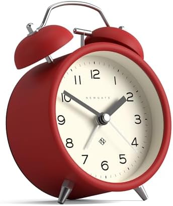 NEWGATE Charlie Bell Echo Alarm Clock Red Modern Retro Design