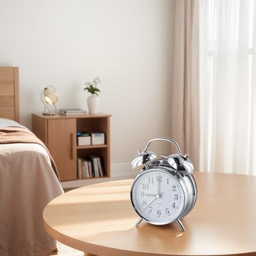 ChicBosom Double Bell Wind Up Alarm Clock with Luminous Hands
