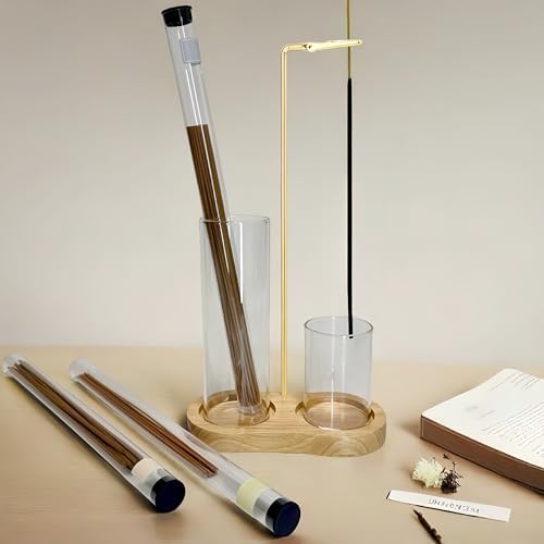 Moocervi Glass Incense Holder with Storage and Ash Catcher