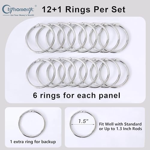 Chyhomenyc 2 Panels Blackout Curtain Liners with 13 Rings