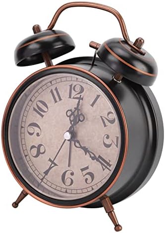 Tbest Double Clock with Night Light and Retro Design