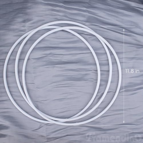 6 Pack White Plastic Dream Catcher Hoops 118 Inch