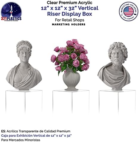 Clear Acrylic Display Cube Pedestal 12x12x32 Inch