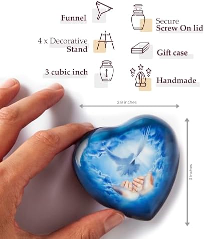 Trupoint Memorials Blue Dove Urn with Stand Set of 4