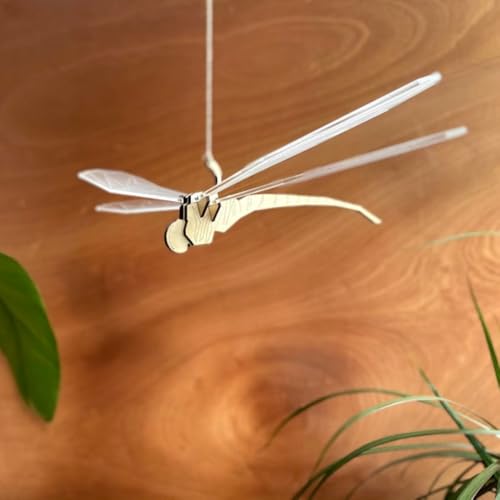 Wood and Acrylic Dragonfly Mobile 6 Inch Mid-Century Decor