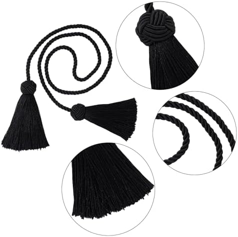 Black Curtain Tiebacks with Tassels Holdbacks