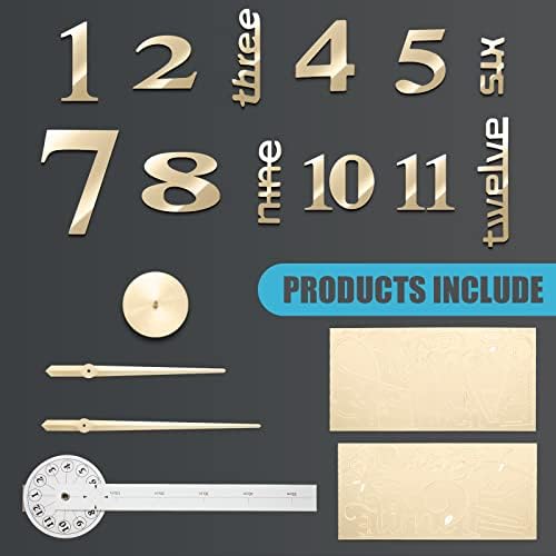 Junkin 3D Wall Clock DIY Kit with Adjustable Size Gold