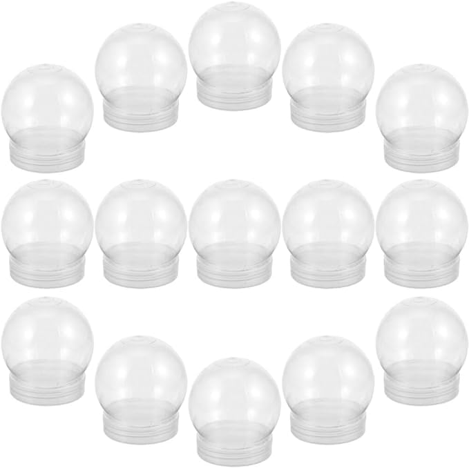 15 Pack 3 Inch Clear Snow Globe Jar DIY Craft Set
