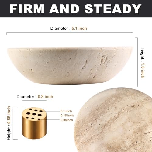 Koville Italian Travertine Incense Holder 6 Inch Sturdy Burner