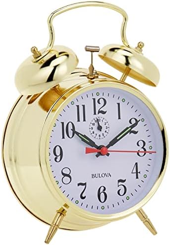 Bulova B8124 Bellman Alarm Clock Gold