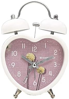POUERW Metal Silent Alarm Clock with Night Light