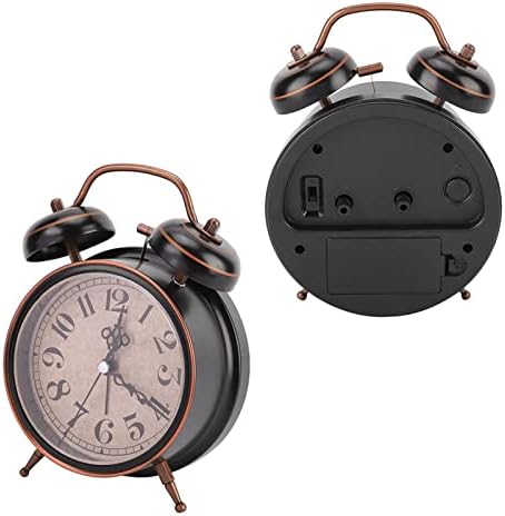 Tbest Double Clock with Night Light and Retro Design