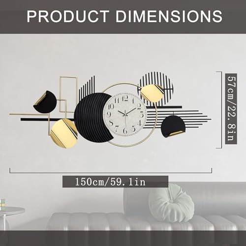 HAVFIFK Modern Geometry Wall Clock 591 X 228
