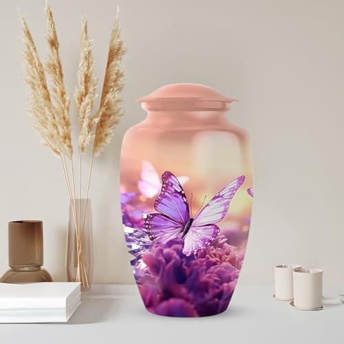 Butterfly Urn for Human Ashes - 10 Inch Cremation Urn with Velvet Bag