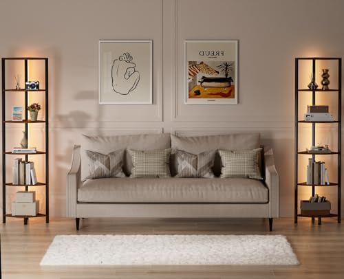 Furnulem 6 Tier Corner Shelf with LED Light