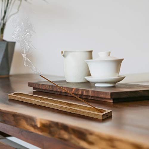 2 Pieces Natural Bamboo Incense Stick Holder with Ash Catcher