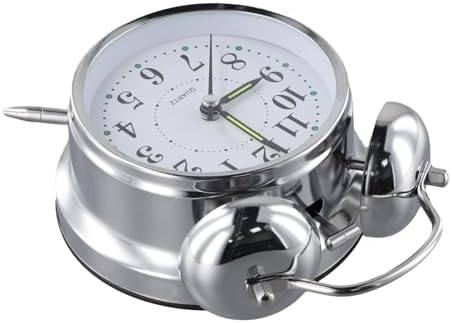 Chrome Finish Double Bell Wind Up Alarm Clock