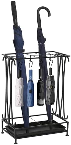 Black Metal Umbrella Stand Indoor Entryway