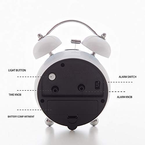 Loud Alarm Clock with Twin Bell and Backlight for Deep Sleepers