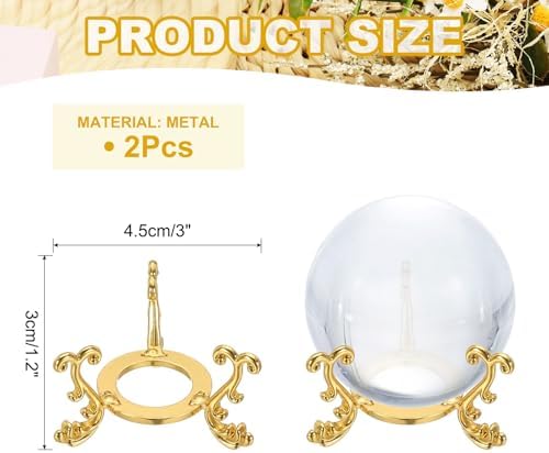 Uxcell 2pcs Metal Crystal Ball Display Stand