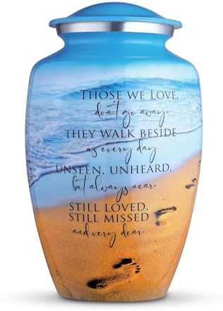 Cremation Urn for Human Ashes - Ocean Blue Large