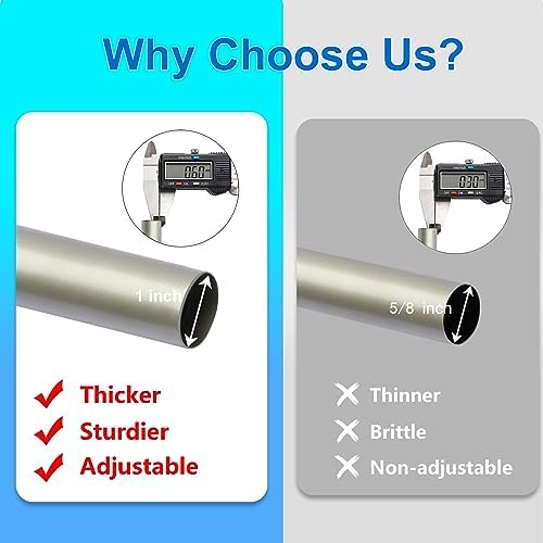 Byondeth Adjustable Curtain Rod 1 Inch Diameter