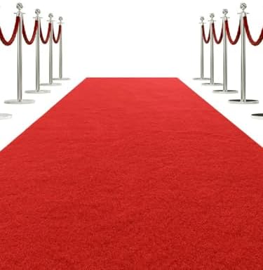 Socomf 3x10 ft Bright Red Carpet Runner for Party