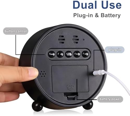 JUSTUP Digital Alarm Clock with Dual Bell and LED Display