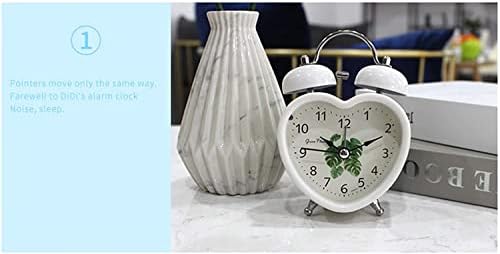 POUERW Metal Silent Alarm Clock Portable Double Bell Night Light Clock