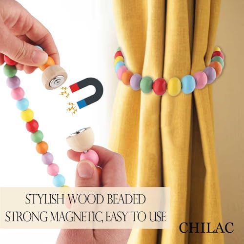 Colorful Beaded Curtain Tiebacks with Magnetic Hook