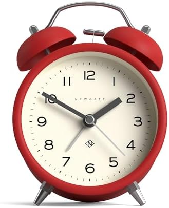 NEWGATE Charlie Bell Echo Alarm Clock Red Modern Retro Design