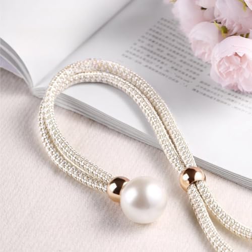 2 Pack Handmade Curtain Tiebacks with Rope White