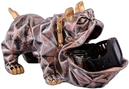 ZainArtistry Cool Dog Statue with Plate Home Decor