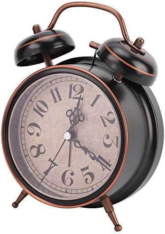 4 Inch Retro Mechanical Alarm Clock with Night Light and Twin Bell