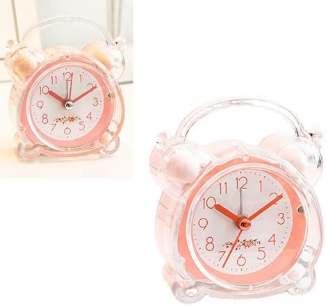 Loud Alarm Clock for Heavy Sleepers Pink ABS Kids Wall Clock