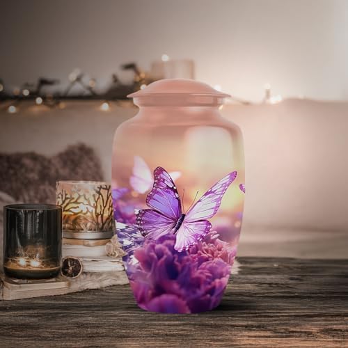 Butterfly Urn for Human Ashes - 10 Inch Cremation Urn with Velvet Bag