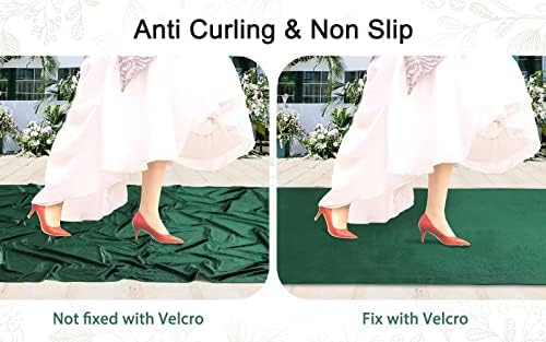 Green Velvet Aisle Runner 25ft x 15ft for Wedding Ceremony