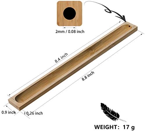 2 Pieces Natural Bamboo Incense Stick Holder with Ash Catcher