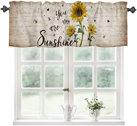 Sunflower Curtains Kitchen Valance 54x18 Rod Pocket