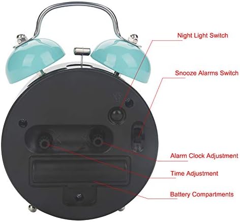 AUNMAS Double Alarm Clock Ultra Quiet Night Light