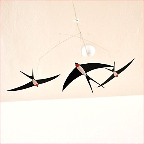 3 Swallow Hanging Mobile - 20 Inches - Handmade in Denmark