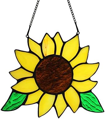Stained Glass Sunflower Window Hanging Decor