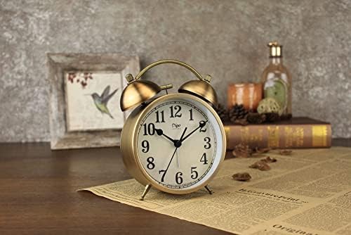 Maxspace Metal Golden Table Clock with Loud Alarm