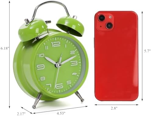 2 Pack Twin Bell Alarm Clock with Backlight