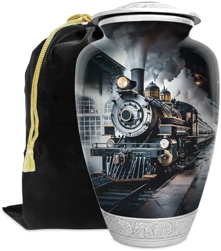 Train Railroad Urn for Human Ashes Handcrafted Memorial