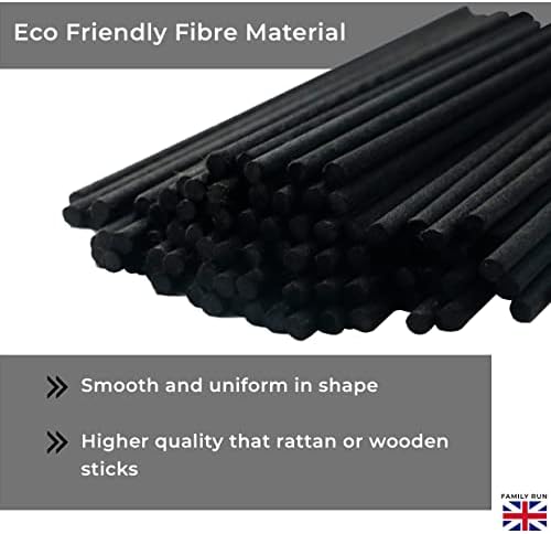 Ziffs Home 120pcs Black Fibre Reed Diffuser Sticks